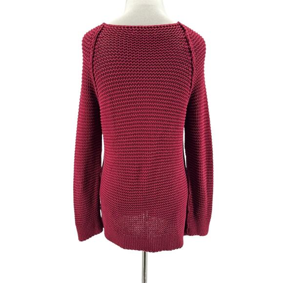 Etoile Isabel Marant Red Long Sleeve Open Knit Pullover Sweater Size 1 Small - Picture 3 of 4